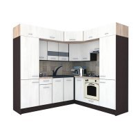 Bucatarie de Colt BIG GENA NEW ST. 210-230, Wenge / Decor 8508